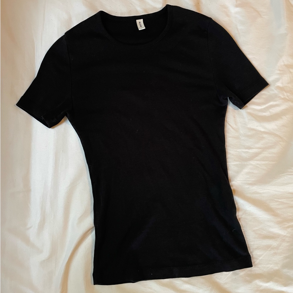 KOTN Black Fitted Crew T-Shirt